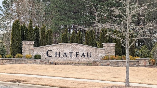 view of community sign