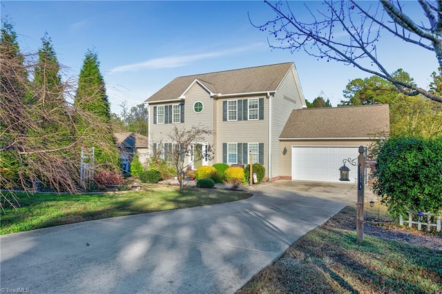 colonial-style house with a garage