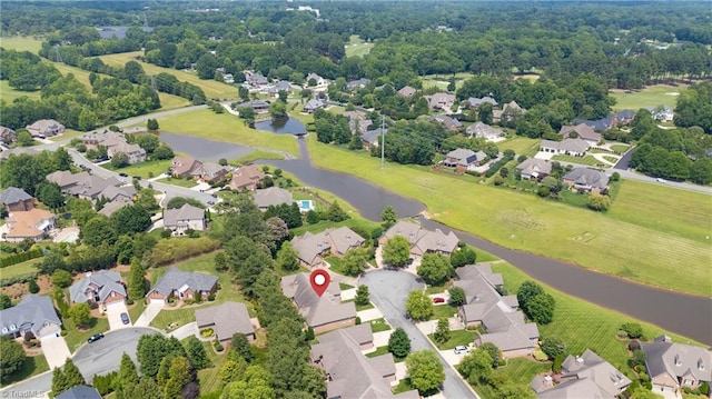2012 Muirfield Ct, Elon, NC 27244 - aerial perspective of suburban area featuring a large body of water