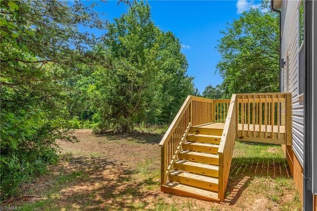 411 Motif Ln, Winston-Salem, NC 27107 - view of yard featuring stairway and a deck