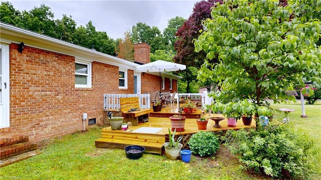 4211 Village Dr, Trinity, NC 27370 - wooden deck with a lawn
