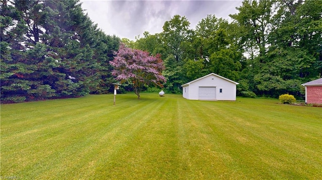 4211 Village Dr, Trinity, NC 27370 - view of grassy yard featuring an outbuilding and a detached garage