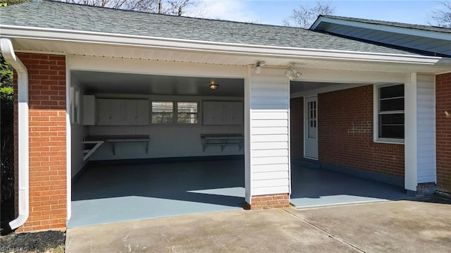 garage with driveway