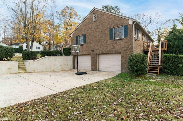 view of property exterior with a garage