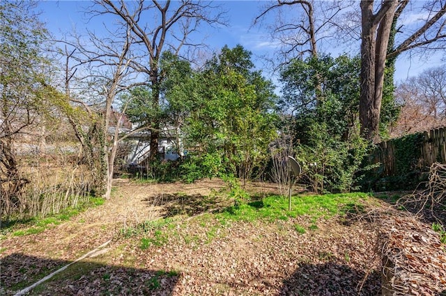 view of yard with fence