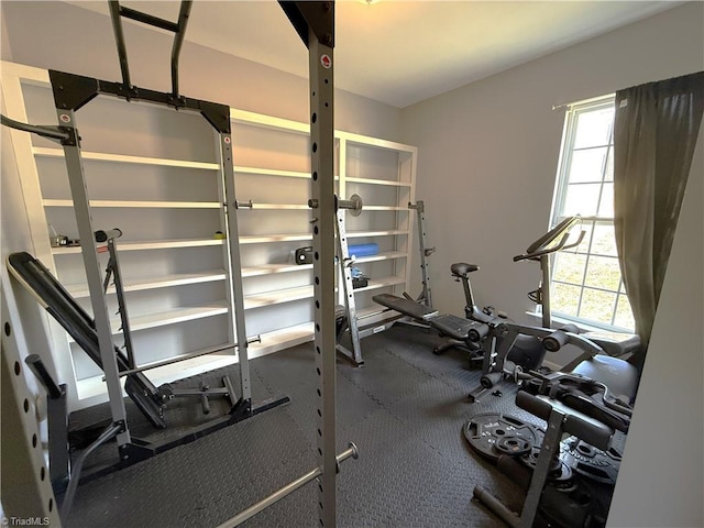 workout area with a wealth of natural light