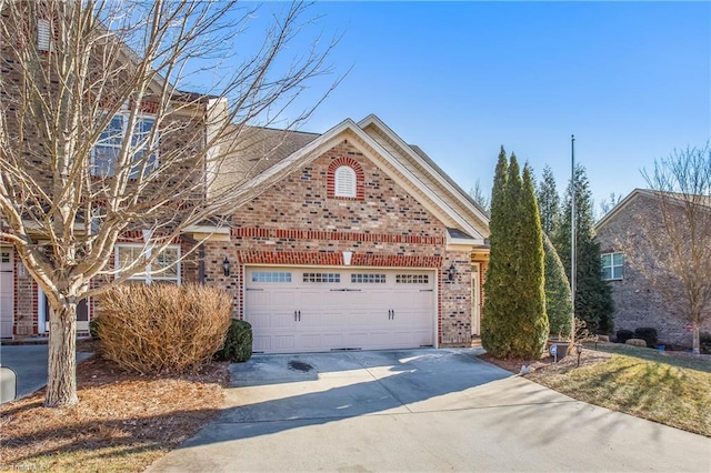 front of property with a garage