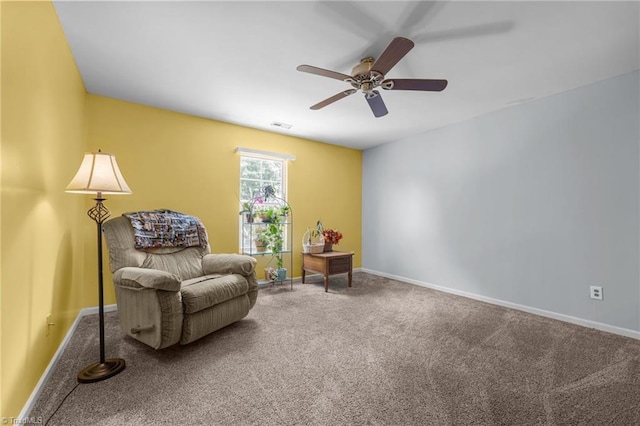 119 Tadworth Ct, Mebane, NC 27302 - living area featuring carpet flooring and ceiling fan