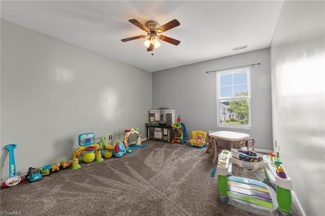 119 Tadworth Ct, Mebane, NC 27302 - playroom with a ceiling fan and carpet floors