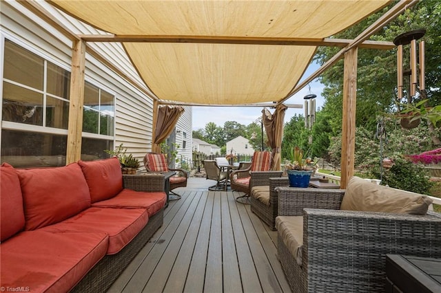119 Tadworth Ct, Mebane, NC 27302 - wooden terrace featuring an outdoor hangout area and outdoor dining space