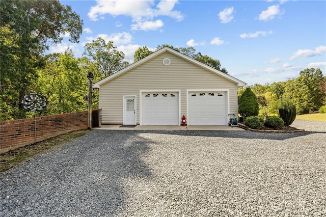 view of garage