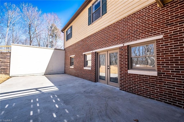 exterior space featuring french doors