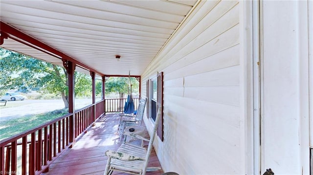 deck with a porch