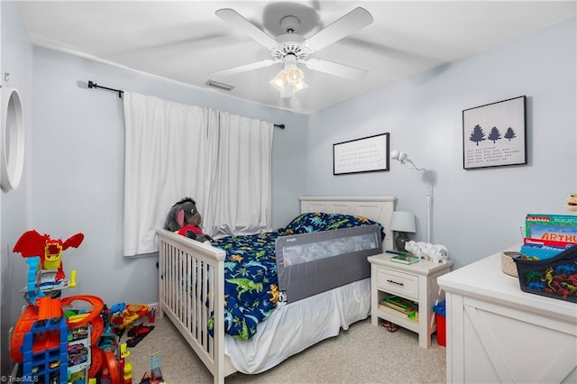 137 Bradford Place Ln, Lewisville, NC 27023 - bedroom with light colored carpet and a ceiling fan