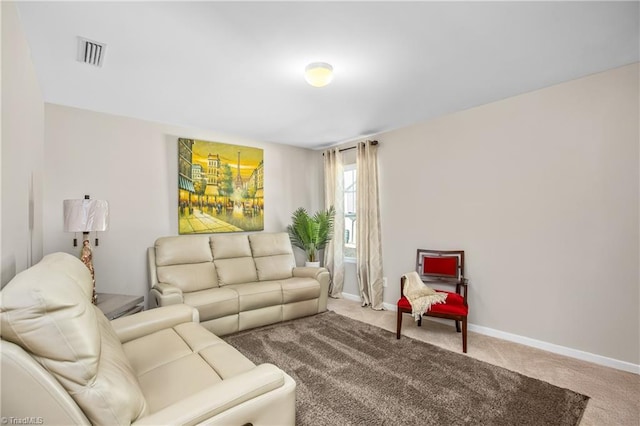 living room featuring carpet flooring