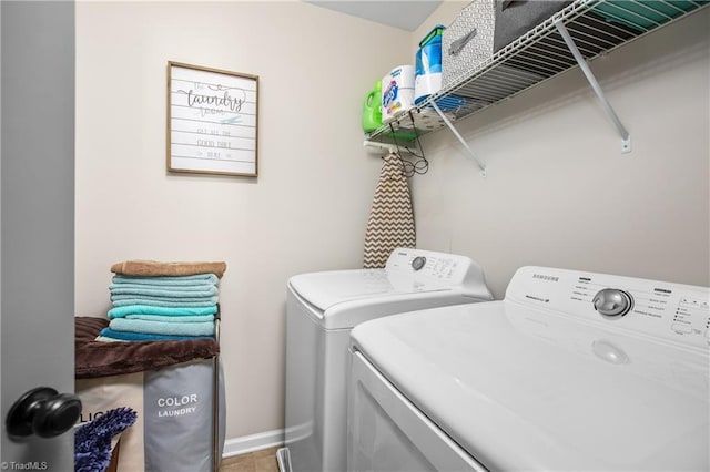 washroom featuring separate washer and dryer