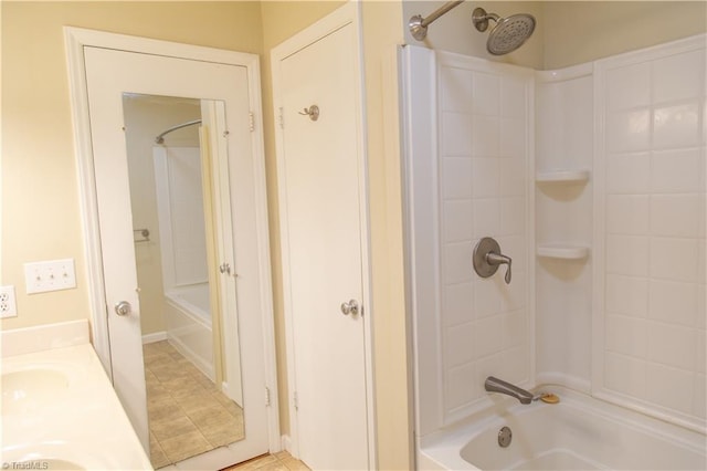 159 Evans Ln, Wilkesboro, NC 28697 - full bath with double vanity, a sink, and shower / bathtub combination