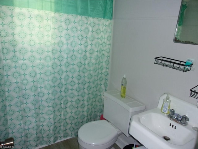 bathroom with sink and toilet