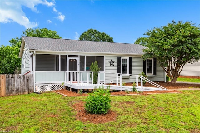1118 Still Meadows Ln, King, NC 27021 - single story home featuring a sunroom and a shingled roof