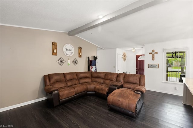 1118 Still Meadows Ln, King, NC 27021 - living area featuring dark wood-style flooring and baseboards