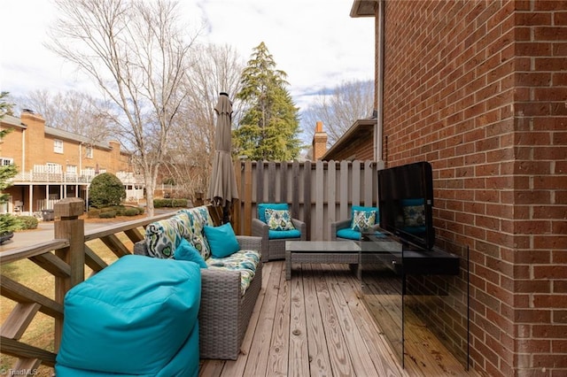 4166 Lytchfield Ct, Winston-Salem, NC 27104 - wooden terrace featuring outdoor lounge area
