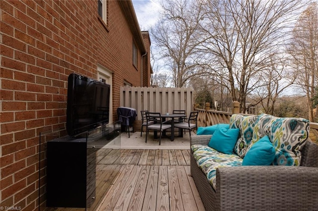 4166 Lytchfield Ct, Winston-Salem, NC 27104 - deck with outdoor dining area and outdoor lounge area