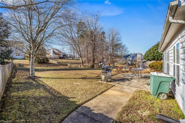 view of yard with a patio