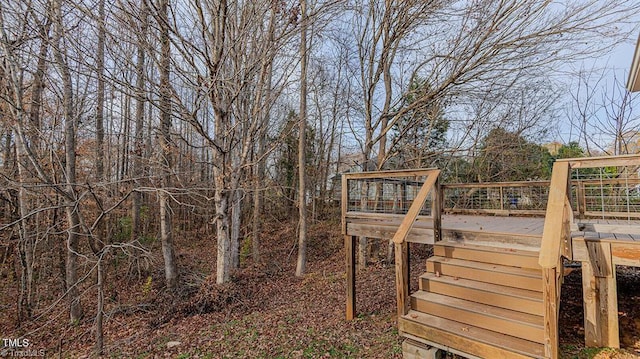 208 Mallard Creek Dr, Graham, NC 27253 - exterior space featuring a wooden deck and stairs