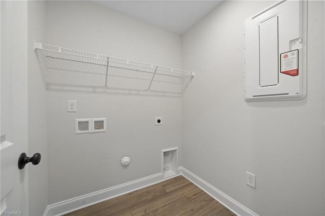 5751 Siler St, Trinity, NC 27370 - washroom with washer hookup, laundry area, gas dryer hookup, electric dryer hookup, and wood finished floors