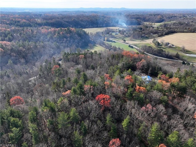 aerial view with a rural view