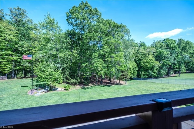 view of yard with fence