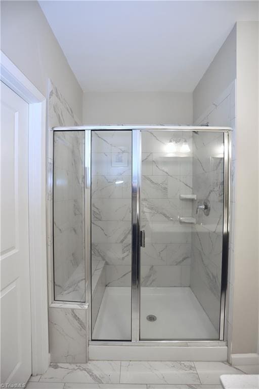 547 Historic Dr, Hillsborough, NC 27278 - bathroom featuring marble finish floor and a marble finish shower
