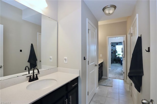 547 Historic Dr, Hillsborough, NC 27278 - bathroom featuring baseboards, tile patterned floors, and vanity