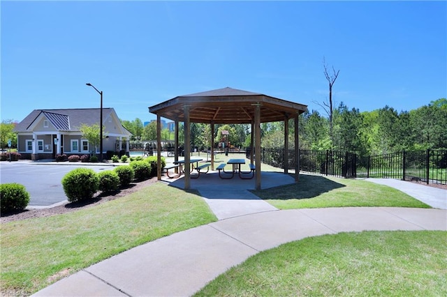 547 Historic Dr, Hillsborough, NC 27278 - surrounding community featuring a gazebo, a yard, and fence