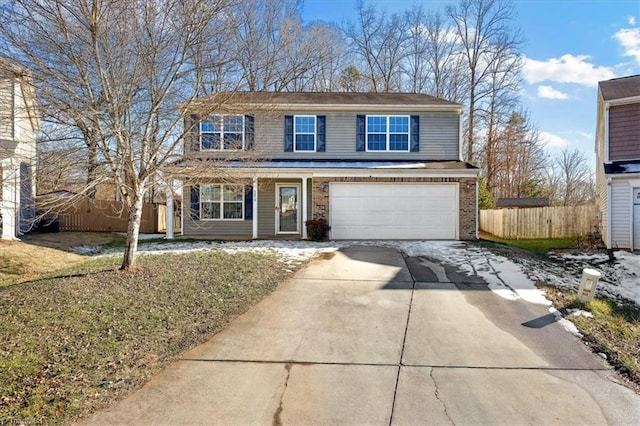 front facade with a garage