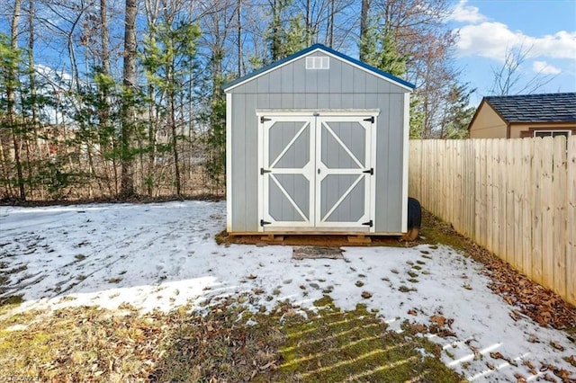 view of snow covered structure