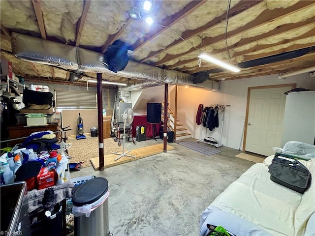 155 Page Farm Rd, Mount Airy, NC 27030 - unfinished basement featuring stairway
