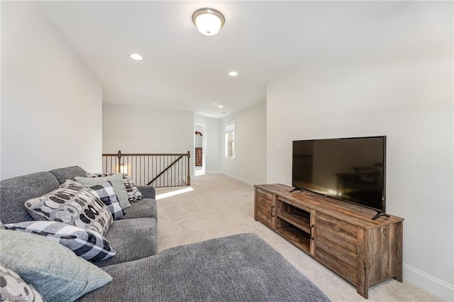 7722 NW Meadows Dr, Stokesdale, NC 27357 - carpeted living area with baseboards and recessed lighting