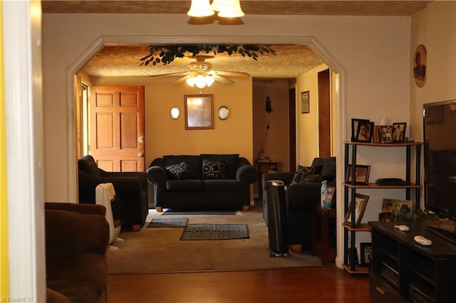 84 Sol Nunnally Rd, Pelham, NC 27311 - living room with a ceiling fan and wood finished floors