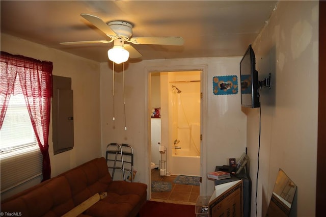84 Sol Nunnally Rd, Pelham, NC 27311 - living area featuring electric panel and ceiling fan
