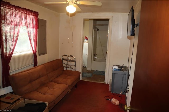 84 Sol Nunnally Rd, Pelham, NC 27311 - living room featuring electric panel and a ceiling fan