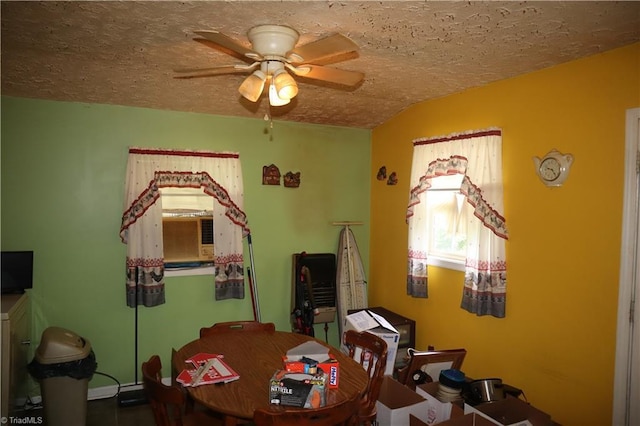 84 Sol Nunnally Rd, Pelham, NC 27311 - dining room featuring a ceiling fan and a textured ceiling