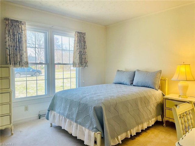 bedroom with baseboards and carpet floors