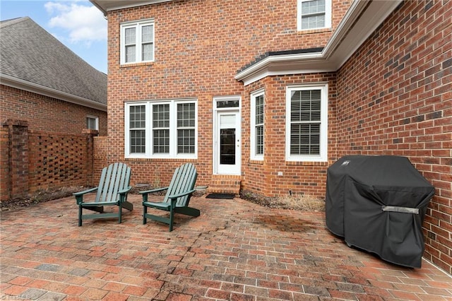 view of patio / terrace with a grill