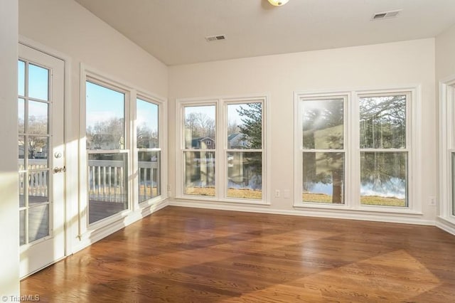 view of unfurnished sunroom