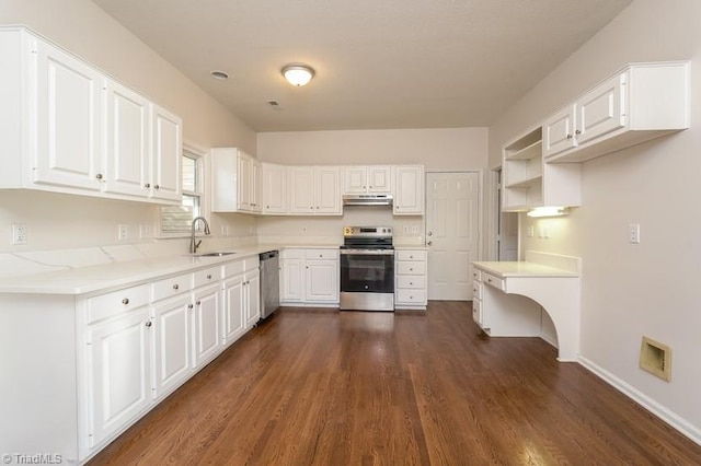 kitchen featuring white cabinetry, sink, and stainless steel appliances