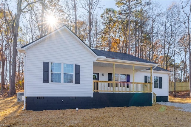 view of front of home featuring covered porch