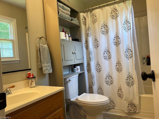 7533 Greenmeadow Dr, Tobaccoville, NC 27050 - full bathroom with vanity, toilet, and shower / tub combo