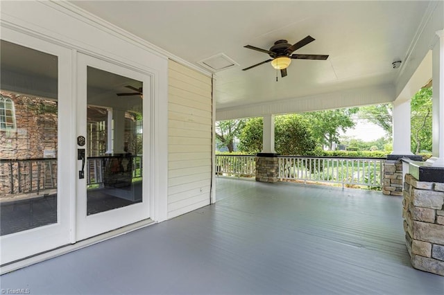 3054 Country Club Rd, Winston-Salem, NC 27104 - view of patio with ceiling fan and a porch