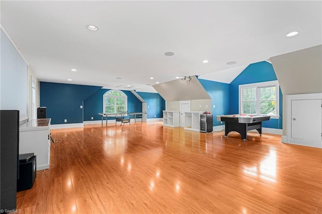 3054 Country Club Rd, Winston-Salem, NC 27104 - bonus room featuring lofted ceiling, light wood-type flooring, baseboards, and recessed lighting